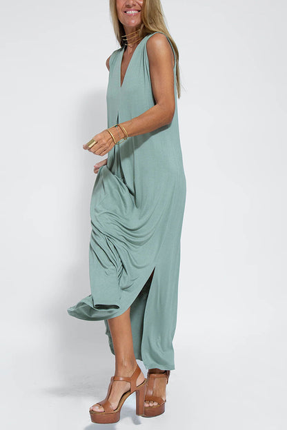 Robe longue bleue